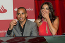 Lewis Hamilton and Melanie Sykes attending the London Grand Prix VIP Event