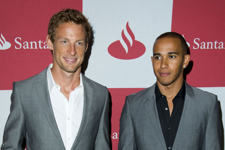 Lewis Hamilton and Jenson Button attending the London Grand Prix VIP Event