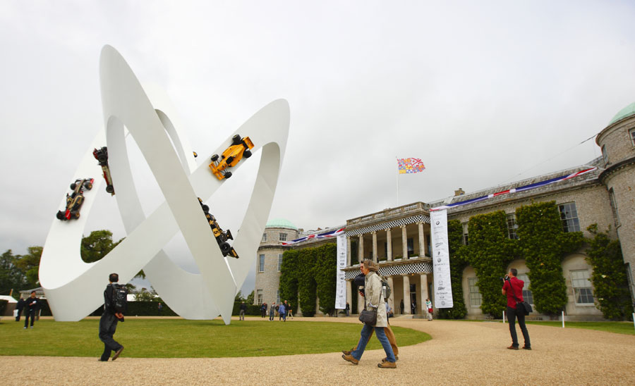 The Lotus sculpture outside Goodwood House