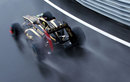 Romain Grosjean accelerates out of the pit lane