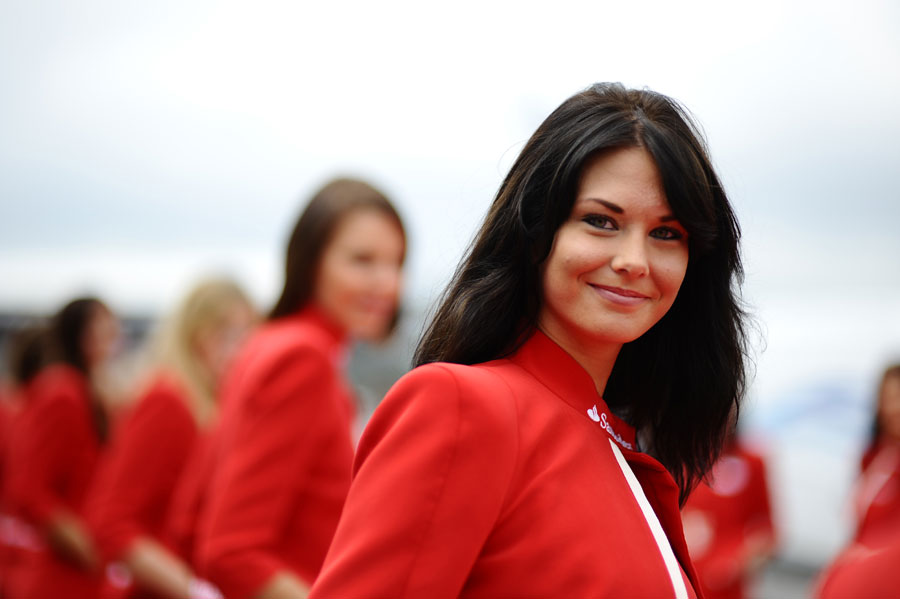 A grid girl at SIlverstone
