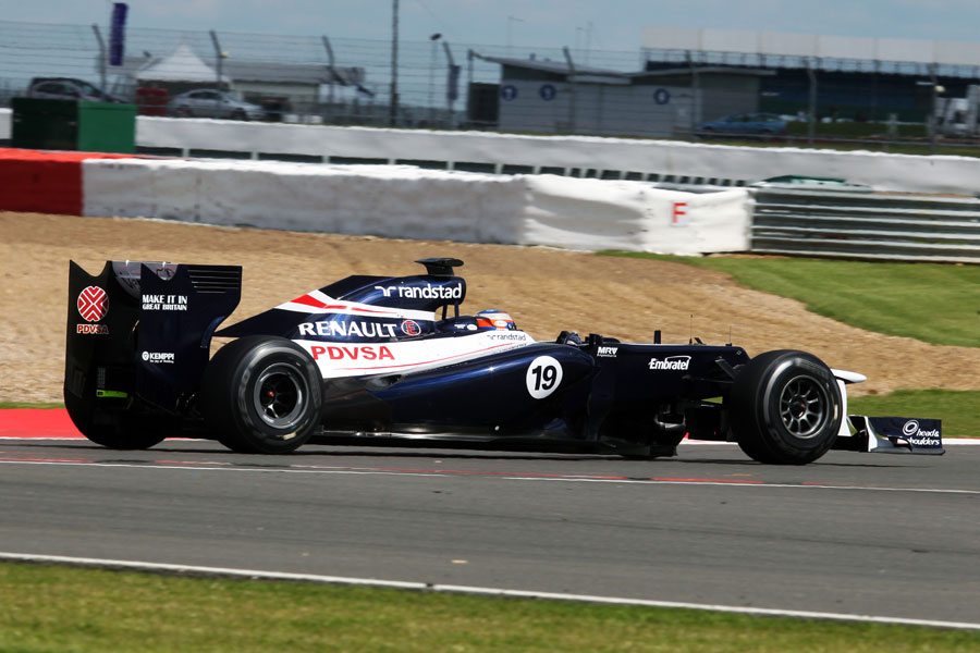 Valtteri Bottas samples the hard tyre in the Williams