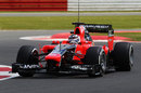 Max Chilton attacks the circuit in the Marussia