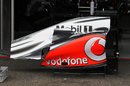 McLaren bodywork in the pit lane