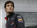 Mark Webber enters the Red Bull motorhome