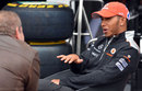 A relaxed Lewis Hamilton speaks to the press on Thursday