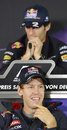 Mark Webber and Sebastian Vettel in the drivers' press conference