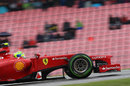 Felipe Massa on track on intermediate tyres