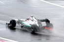 Michael Schumacher on the full wet tyres