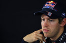 Sebastian Vettel in the post-race press conference
