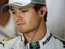 Nico Rosberg in the Mercedes garage ahead of first practice