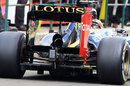 Kimi Raikkonen's Lotus with the team's new double DRS fitted