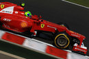 Felipe Massa at speed on the soft compound tyre