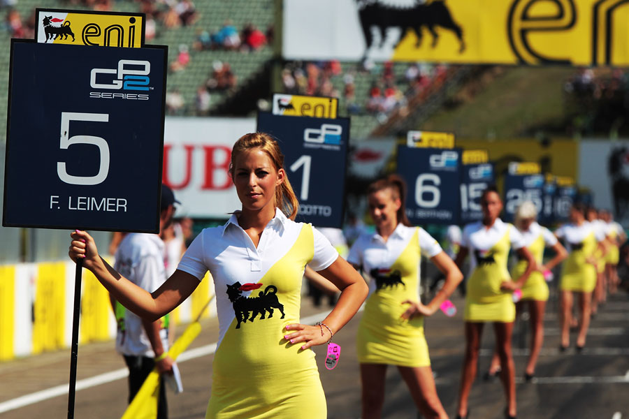 Grid girls ahead of the start of the GP2 race