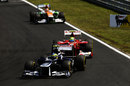 Bruno Senna leads Felipe Massa and Nico Hulkenberg