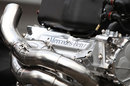 A Mercedes engine in the paddock
