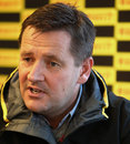 Pirelli motorsport director Paul Hembery talks to journalists