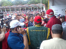 Pastor Maldonado greets a large crowd in Caracas