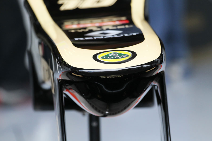 The Lotus nose cone in the pit lane