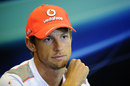 Jenson Button in the Thursday afternoon press conference