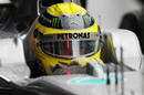 Nico Rosberg returns to his pit box