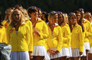 Grid girls wait for the start of the GP2 race