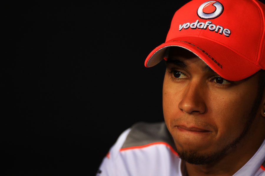 Lewis Hamilton during the driver press conference on Thursday