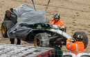 The Lotus is retrieved from the gravel trap