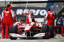 Felipe Massa and Ferrari complete some pit stop practice