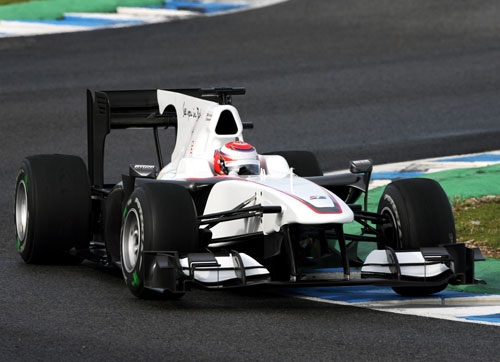 Kamui Kobayashi at the chicane in Jerez