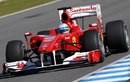 Fernando Alonso putting laps on the Bridgestone slicks