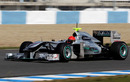 Michael Schumacher putting precious dry mileage on the Mercedes