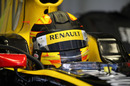 Robert Kubica in the cockpit of the Renault R30