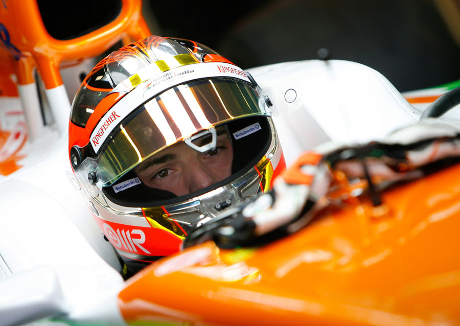 Jules Bianchi in the cockpit of the Force India