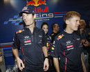 Mark Webber and Sebastian Vettel at a promotional event for Red Bull on Thursday