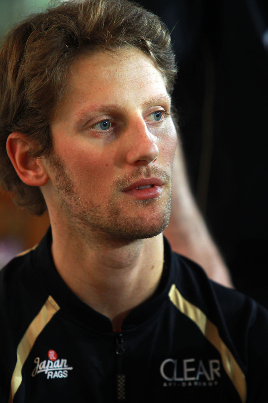 Romain Grosjean deep in thought on Thursday