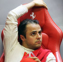 Felipe Massa relaxes in the Ferrari garage