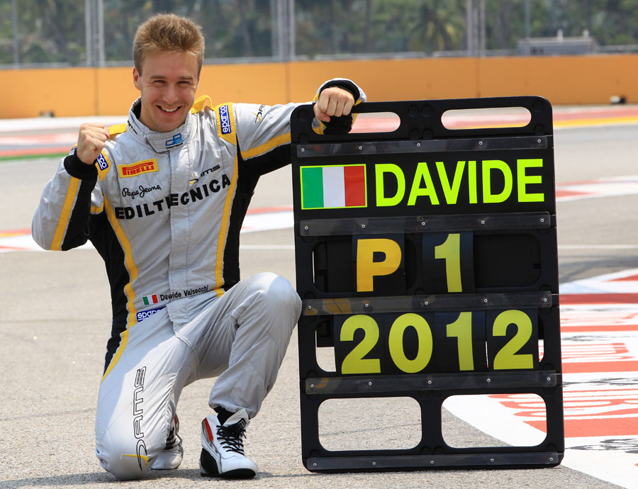 Davide Valsecchi celebrates being crowned GP2 champion in Singapore