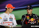 Jenson Button and Sebastian Vettel in the press conference