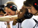 Lewis Hamilton in the McLaren garage