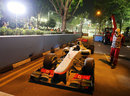 Lewis Hamilton's abandoned McLaren covered in fire extinguisher foam