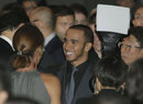 Lewis Hamilton at the centre of attention during a media function on Wednesday