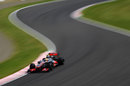 Lewis Hamilton at speed through the Esses