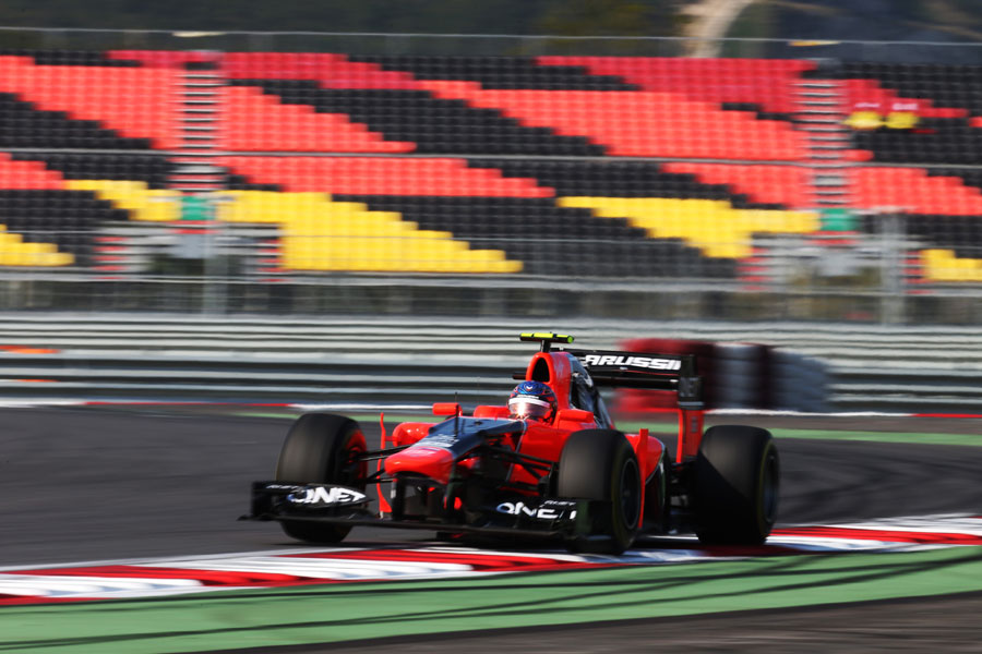 Charles Pic at speed in the Marussia