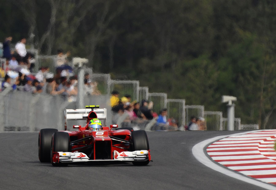 Felipe Massa on track in the Ferrari