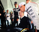 Pastor Maldonado chats to Sir Frank Williams at a Williams media and partners day 