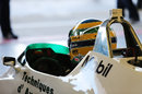 Bruno Senna prepares for a demonstration run in the Williams FW08