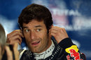 Mark Webber in the Red Bull garage