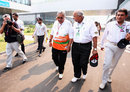 Force India team principal Vijay Mallya arrives in the paddock on Saturday