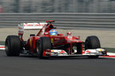 Fernando Alonso at speed in the Ferrari